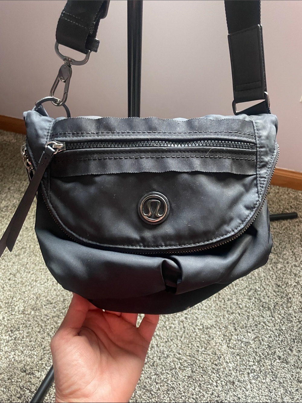 lululemon athletica Black Crossbody Pouch with Logo
